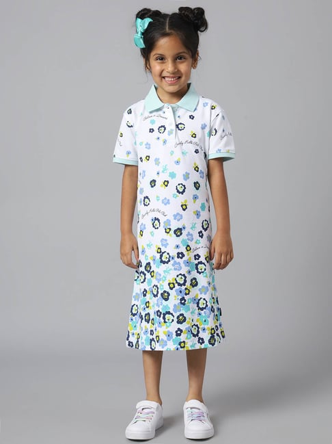 Beverly Hills Polo Club Kids White Floral Print Dress