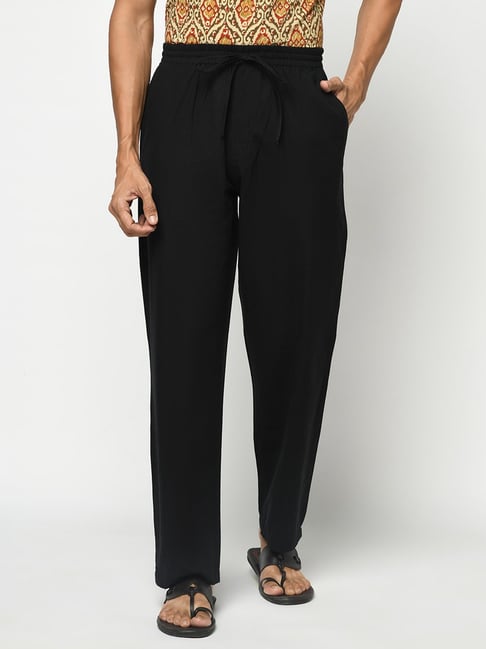 Buy Fabindia Black Comfort Fit Drawstring Trousers for Mens Online  Tata  CLiQ