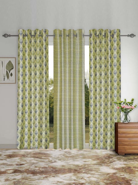 Hosta Homes Green Polyester Long Door Curtains-picture-32