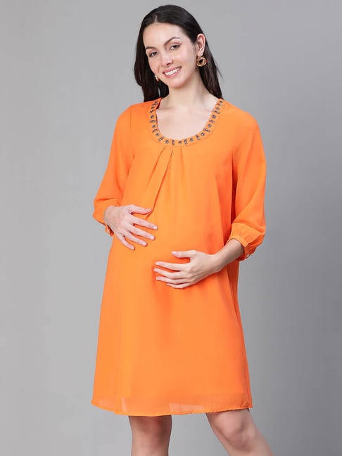 slim fit dress slacks Plus Size Chiffon Double Skirt Off-Shoulder Sheer Maternity Dress main image 1