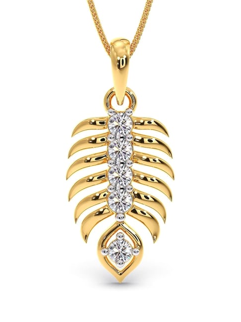 Candere By Kalyan Jewellers 18k Yellow Gold and Cubic Zirconia Pendant for Women-picture-10