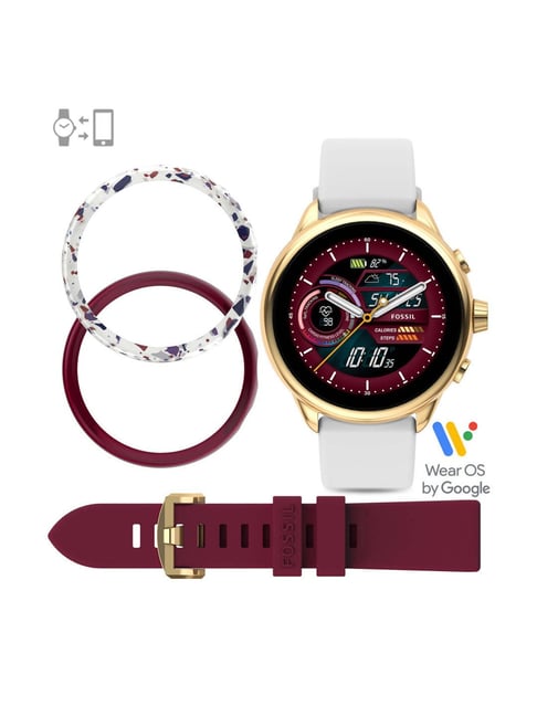 Fossil Gen Display Wellness Edition FTW4073SET Smart Watch with Strap  Bezel Ring