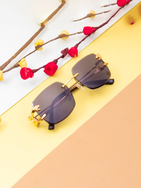 Ted Smith Grey Square UV Protection Unisex Sunglasses-picture-24