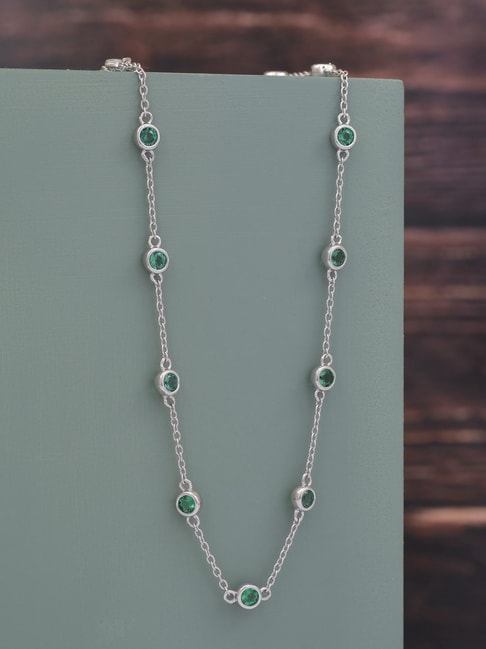 Emerald Necklace with Diamond in 14K Yellow Gold - Gili Mor