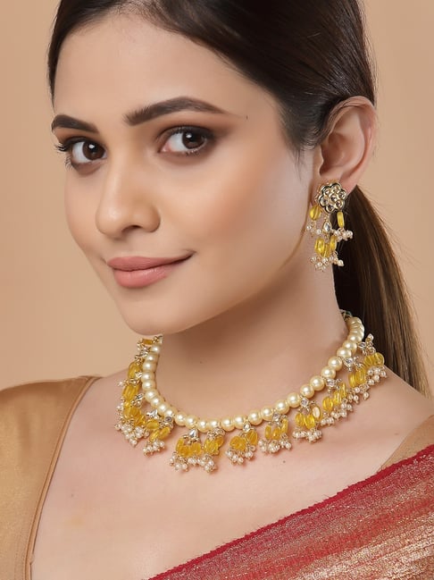 Buy Gold & Green Layered Necklace Online At Best Price @ Tata CLiQ