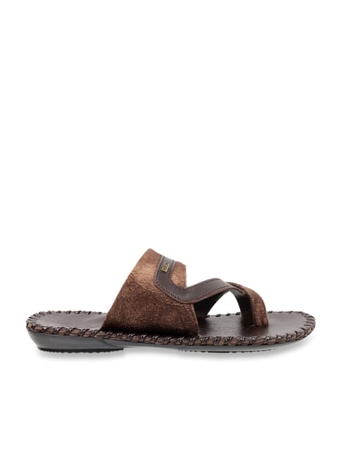 Brown Mochi Gents Chappal Mochi Men's Brown Toe Ring Sandals