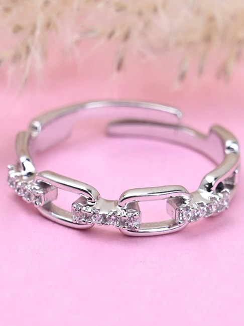 6 mm Silver-Tone Stainless Steel With Half Chain Band Ring | In stock! |  Lucleon