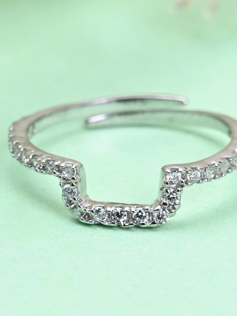 Rose Gold U Shaped Oval Lock Ring 3 With Half Diamonds Two Tone Womens Ring  3 From Wholesalebear, $6.18 | DHgate.Com
