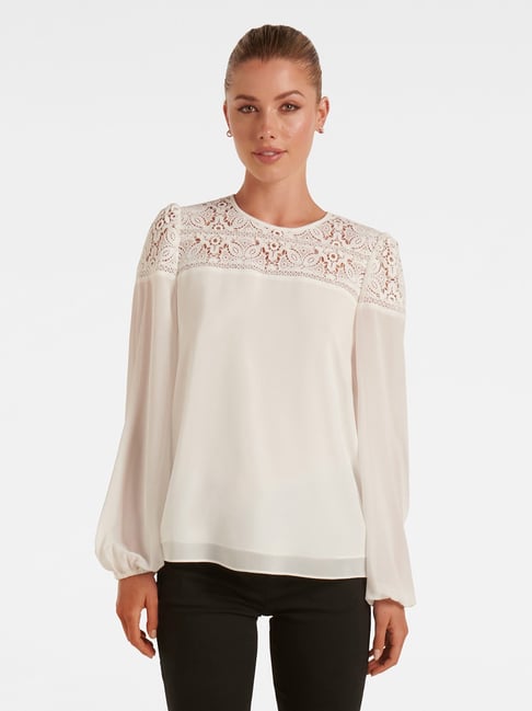 Off white lace discount blouse