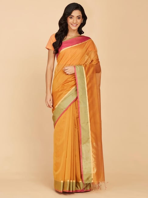 Buy Cotton Silk Maheshwari Sari for Women Online at Fabindia | 10648110