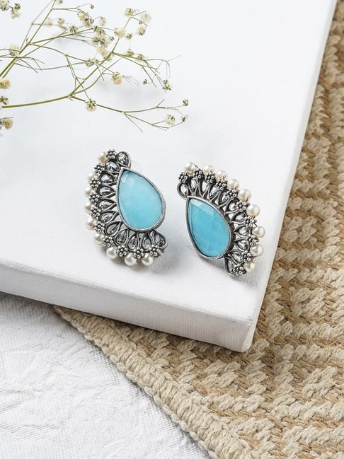 Boho Turquoise Ear Jacket Earrings Sterling Silver – Boho Magic Jewelry