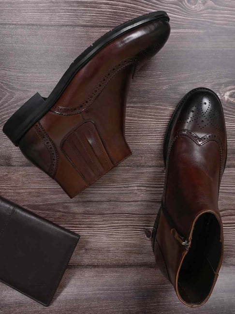 Buy Louis Philippe Men's Black Brogue Boots for Men at Best Price @ Tata  CLiQ