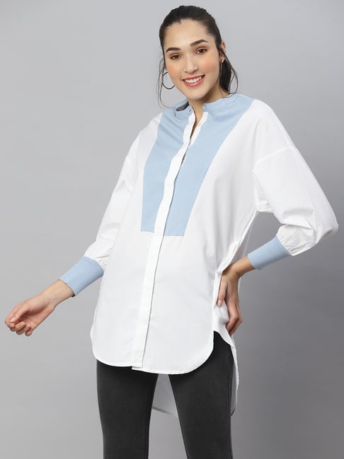 Anai White Cotton Regular Fit Tunic