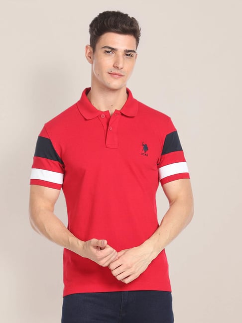 us polo t shirt red