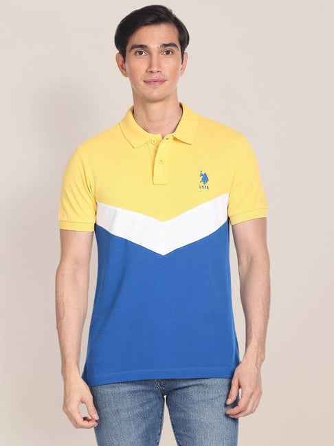 U.S. Polo Assn. Cotton Luxury Polo Shirt, Yellow (S)