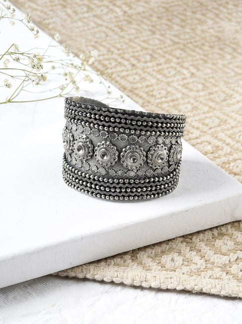Shridhanya Silver Oxidised Bracelet – Phuljhadi