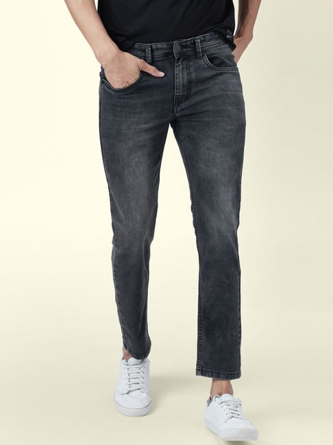 People by Pantaloons Grey Cotton Mid Rise Jeans