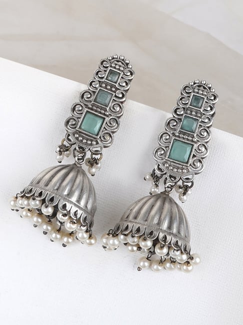 Buy Trendy Indian Oxidised Jhumka Earrings/traditional Multicoloured Beads  Jhumka/handmade Silver Plated Jhumka Earrings. Online in India - Etsy |  Silver earrings handmade, Jhumka, Jhumka earrings