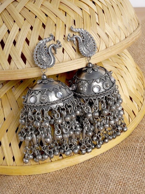 92.5 pure silver jhumkas Shop at www.nakodapayals.com #nakodapayals  #925silver #silver #puresilve… | Silver jewelry fashion, Silver jewelry  handmade, Silver jhumkas