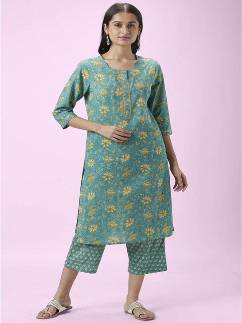 Rangmanch Women Printed Flared Liva Yellow Kurta - Selling Fast at  Pantaloons.com