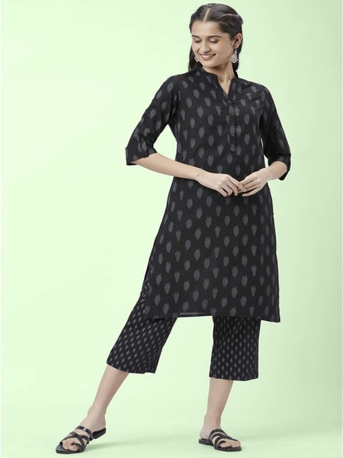 Pantaloons black kurti hotsell