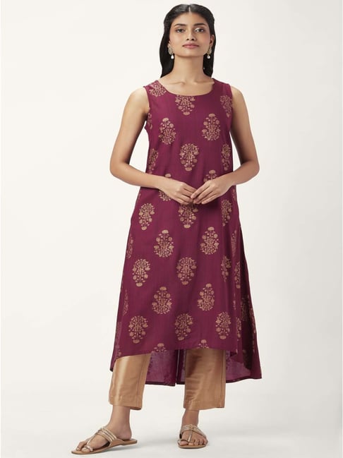 Rangmanch by Pantaloons Pink Printed A Line Kurta