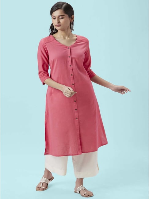 Buy Pink Kurtas for Women by Rangmanch by Pantaloons Online