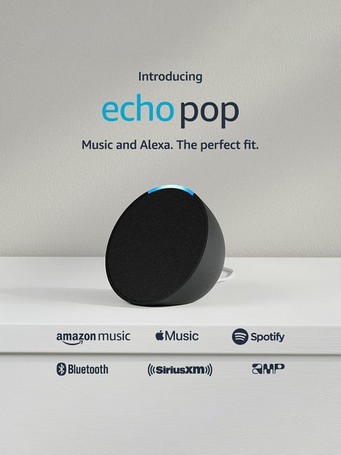 Echo Pop Smart speaker with Alexa & Bluetooth- Loud sound, balanced  bass, crisp vocals, Black