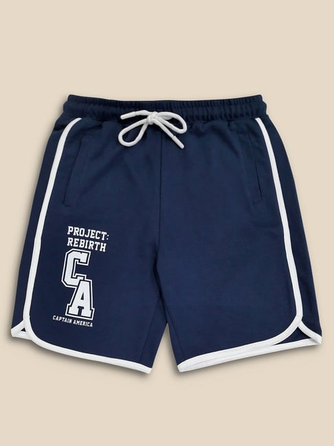 Kidsville Blue & White Printed Shorts-picture-36