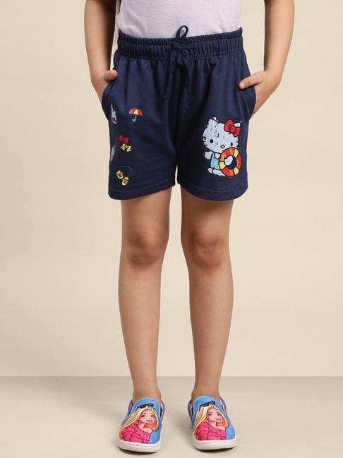 Kidsville Blue Printed Hello Kitty Shorts-picture-43