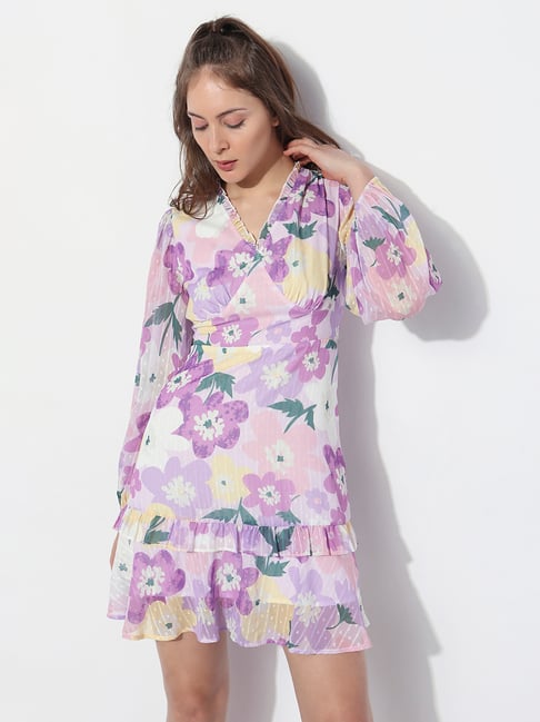 Vero Moda Multicolor Floral Print Fit & Flare Dress