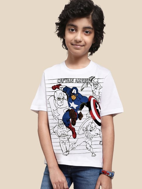 Captain america t shirt white hotsell