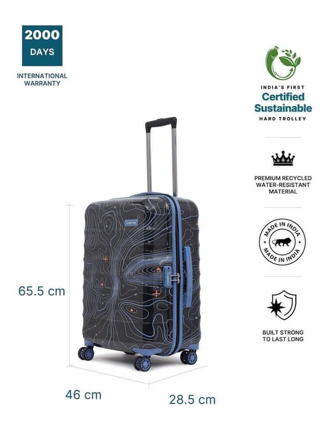 Buy Uppercase Topo Black Printed Hard Medium Trolley Bag 46 cm Online At Best Price Tata CLiQ