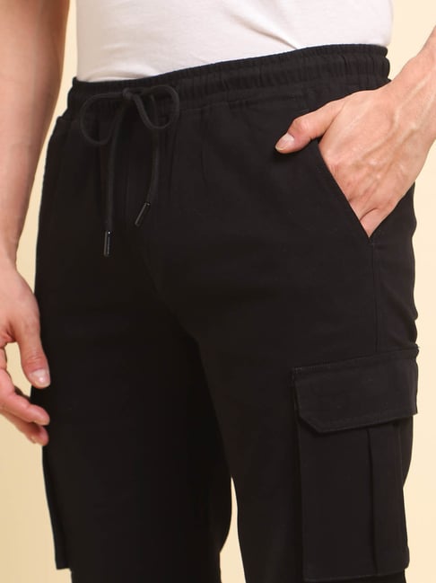 Black Satin Cargo Trousers from Primark on 21 Buttons