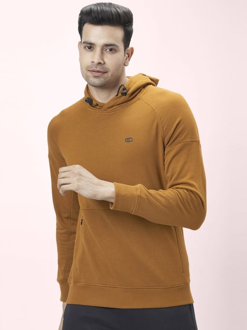 Ajile by Pantaloons Yellow Regular Fit Hooded SweatShirt