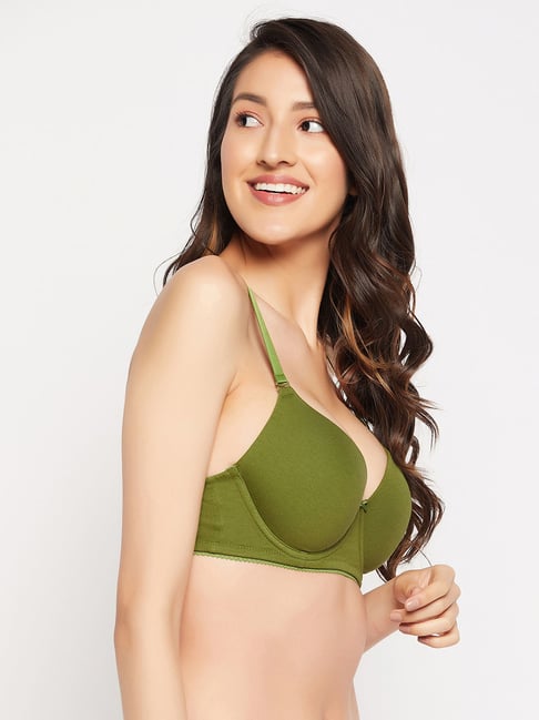 Clovia Olive Half Coverage Under-Wired T-Shirt Bra