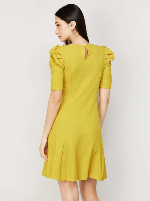 FIRST LIGHT DRESS [ Mustard Yellow Linen / Cotton, Short Sleeved ] – keegan