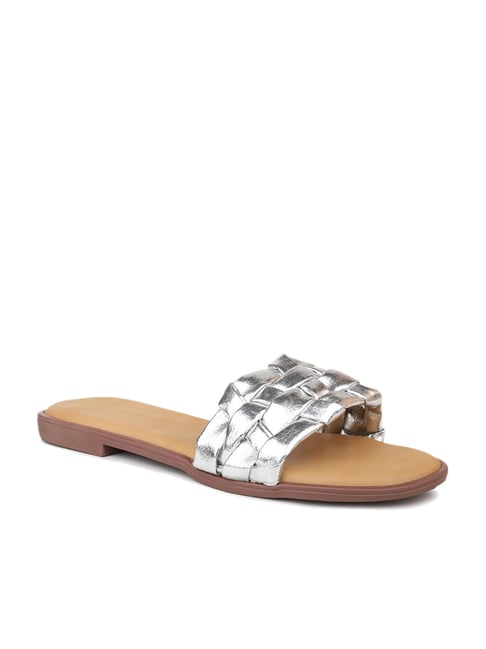 Silver studded sandals hot sale