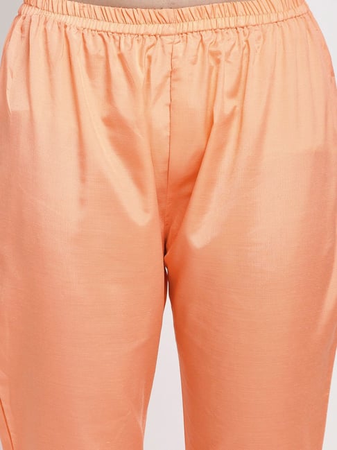 Women's Orange Satin Pants