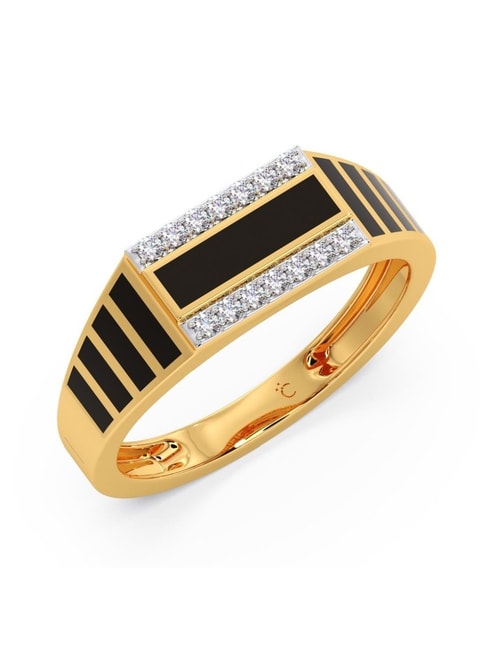 Mens Modern Classic 14K Black Gold 2.0 Ct Emerald Black Diamond Designer  Wedding Ring R338M-14KBGBDEM | ClassicEngagementRing.com