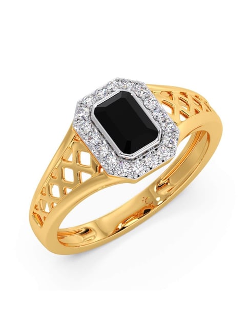 Men's Ring in 18Kt Gold studded with Diamonds (0.65 Ct) | Mohan Jewellery