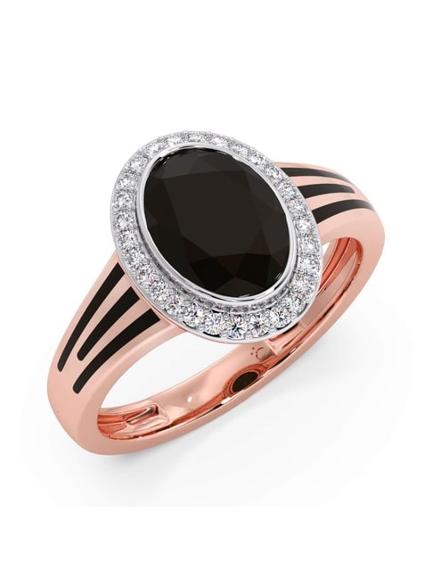 Round Vintage Black Diamond Engagement Ring | Barkev's
