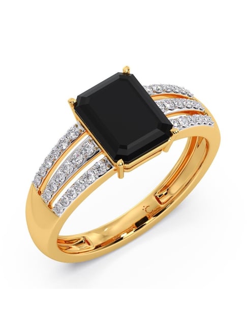 Glinting Black Beads Gold Ring | SEHGAL GOLD ORNAMENTS PVT. LTD.