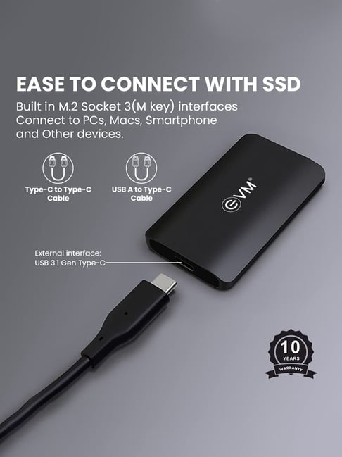 Buy Evm Ensave 256GB Smallest External SSD (?Black) Online At Best ...