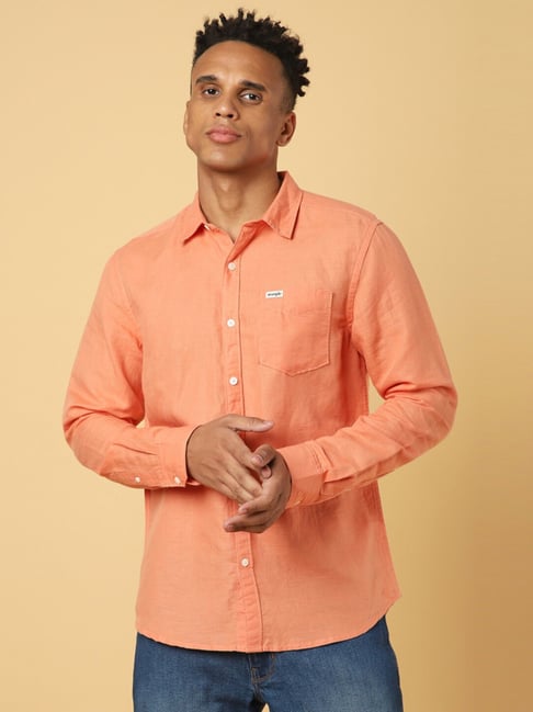 Wrangler best sale orange shirt