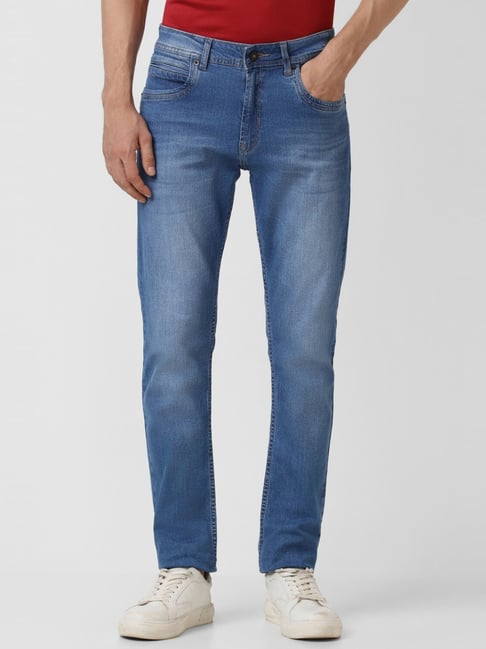 Peter England Jeans Blue Cotton Regular Fit Jeans-image-42