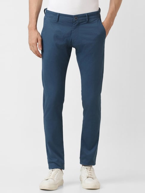 Slim Fit Light Blue Donegal Trousers | Buy Online at Moss