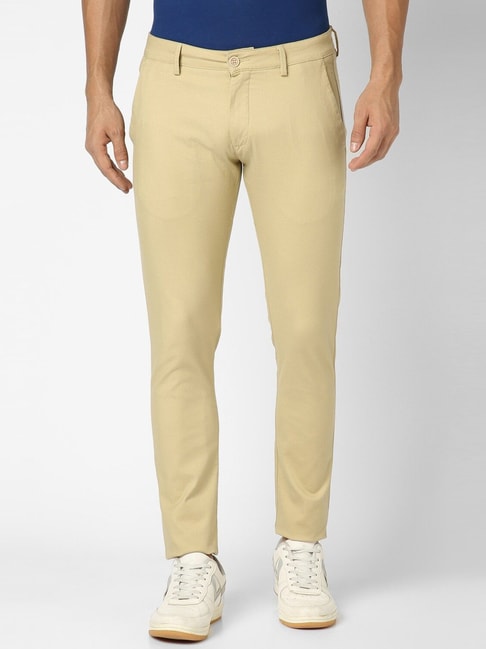 Slim Fit Cotton twill trousers - Beige - Men | H&M
