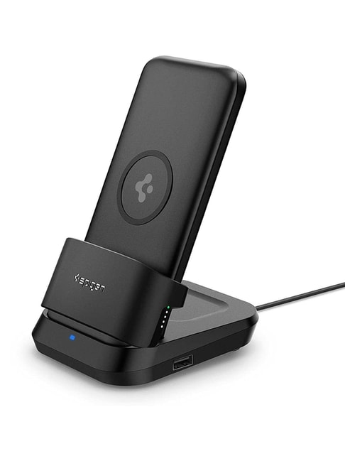 Spigen 5in1 10000 mAh Wireless Power Bank with USB-A Dual Charging Dock (Black)