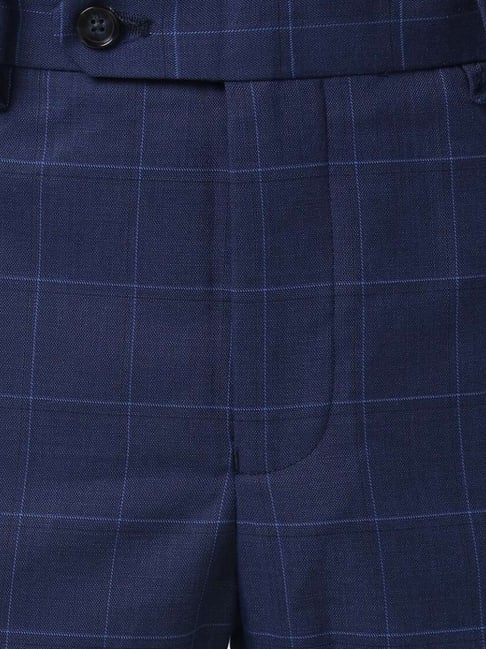 Buy Blue Checked Formal Trouser online in India